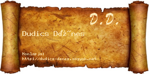 Dudics Dénes névjegykártya
